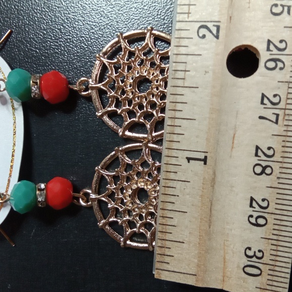 Long Feather Dream Catcher Hook Earrings - Picture 7 of 7